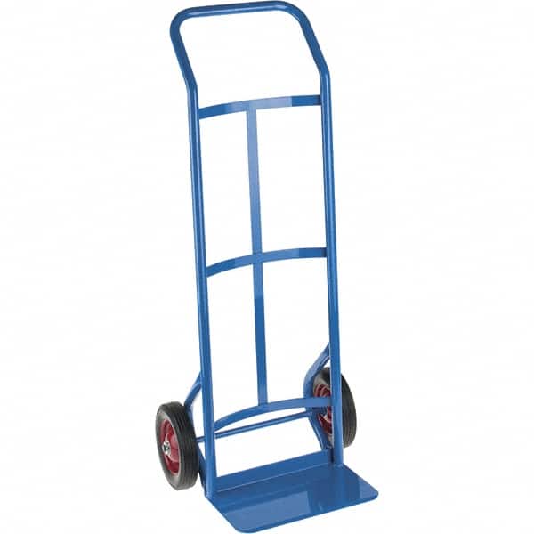 PRO-SOURCE - 500 Lb Capacity 45" OAH Hand Truck - 8 x 14" Base Plate, Continuous Swept Back Handle, Steel, Solid Rubber Wheels - Americas Industrial Supply