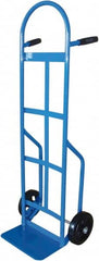 PRO-SOURCE - 800 Lb Capacity 53" OAH Hand Truck - 8 x 14" Base Plate, High Back Dual Grip Handle, Cast Iron, Mold-On Rubber Wheels - Americas Industrial Supply