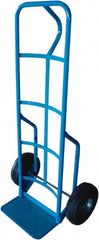 PRO-SOURCE - 600 Lb Capacity 50" OAH Hand Truck - 8 x 14" Base Plate, Loop Handle, Steel, Full Pneumatic Wheels - Americas Industrial Supply