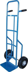 PRO-SOURCE - 800 Lb Capacity 53" OAH Hand Truck - 8 x 14" Base Plate, High Back Dual Grip Handle, Steel, Semi-Pneumatic Wheels - Americas Industrial Supply