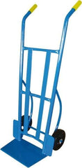 PRO-SOURCE - 900 Lb Capacity 54-1/2" OAH Warehouse Hand Truck - 10 x 16-1/2" Base Plate, Dual Handle, Steel, Mold-On Rubber Wheels - Americas Industrial Supply