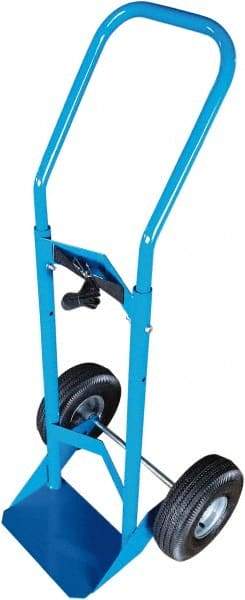 PRO-SOURCE - 500 Lb Capacity 48" OAH Cylinder Hand Truck - 7-1/2 x 14" Base Plate, Swept Back Handle, Steel, Full Pneumatic Wheels - Americas Industrial Supply