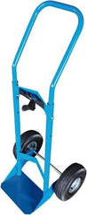 PRO-SOURCE - 500 Lb Capacity 48" OAH Cylinder Hand Truck - 7-1/2 x 14" Base Plate, Swept Back Handle, Steel, Full Pneumatic Wheels - Americas Industrial Supply