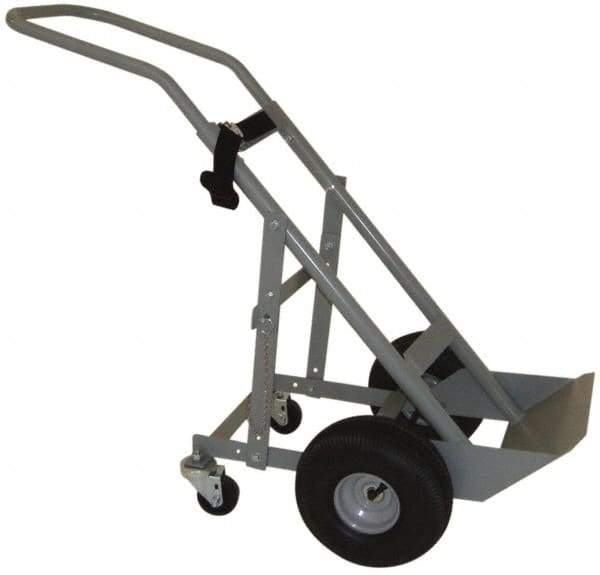 PRO-SOURCE - 500 Lb Capacity 48" OAH Cylinder Hand Truck - 7-1/2 x 14" Base Plate, Swept Back Handle, Steel, Full Pneumatic Wheels - Americas Industrial Supply