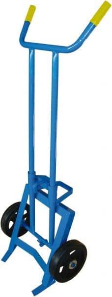 PRO-SOURCE - 1,000 Lb Load Capacity, 55 Gal Drum Hand Truck - 24-1/2" Wide x 62" High, 2 Wheels - Americas Industrial Supply