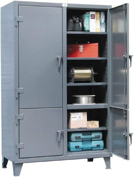 Strong Hold - 8 Shelf Locking Storage Cabinet - Steel, 48" Wide x 24" Deep x 78" High, Dark Gray - Americas Industrial Supply