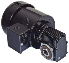 Bison Gear - 115/230 Volt, 330 RPM, 5.2:1 Gear Ratio, Right Angle Gearmotor - 32 Frame, 30 Torque, TEFC Enclosure - Americas Industrial Supply