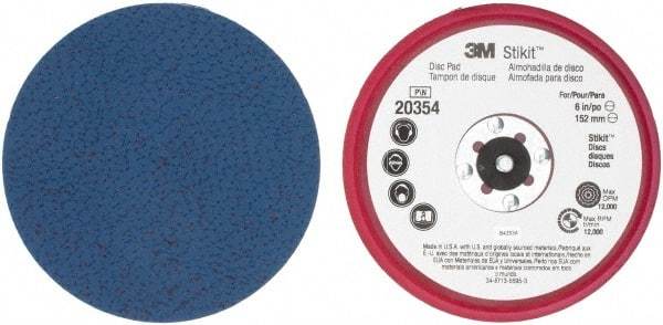 3M - 6" Diam Adhesive/PSA Disc Backing Pad - Firm Density, 12,000 RPM - Americas Industrial Supply