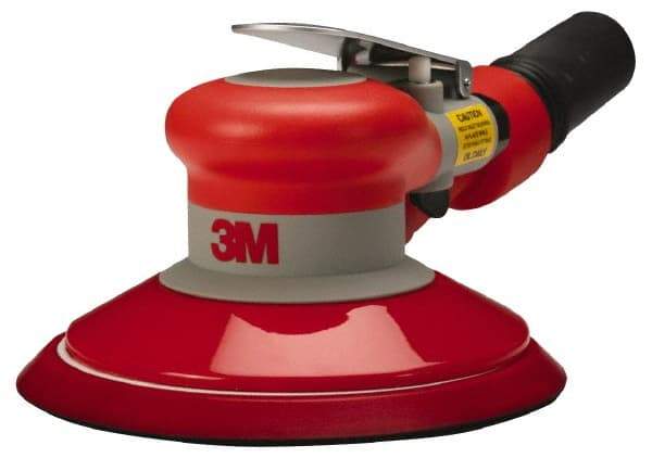 3M - 12,000 OPM, 17 CFM Air Consumption, 90 psi Air Pressure, Palm Air Orbital Sander - Round Pad, 3/8" Inlet - Americas Industrial Supply