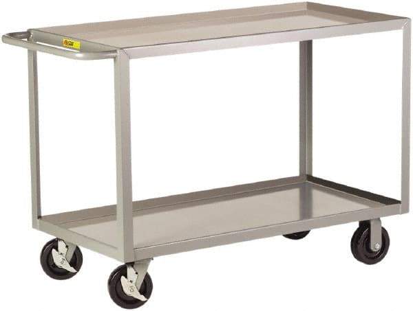 Little Giant - 3,600 Lb Capacity, 30" Wide x 65-1/2" Long x 36" High Shelf Cart - 2 Shelf, Steel - Americas Industrial Supply