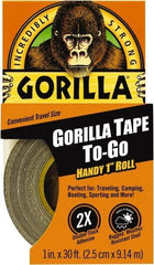 Gorilla Tape - 1" x 10 Yds Black Duct Tape - 17 mil, Rubber Adhesive, Cotton/Polyester Blend Cloth Backing, 32°F to 150°F - Americas Industrial Supply