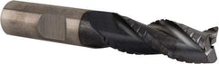 Kennametal - 1/2" Diam, Coarse Pitch, 1-1/4" LOC, 3 Flute Solid Carbide 0.03" Corner Radius Roughing End Mill - AlTiN Finish, 3" OAL, 1/2" Shank Diam, Centercutting, 30° Helix - Americas Industrial Supply