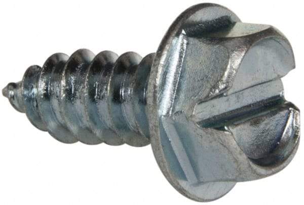 Value Collection - #14 Hex Washer Head Slotted Sheet Metal Screw - Steel, 5/8" Length Under Head, Grade 2 - Americas Industrial Supply