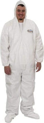 KleenGuard - Size 3XL Film Laminate Chemical Resistant Coveralls - White, Zipper Closure, Open Cuffs, Open Ankles - Americas Industrial Supply