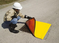 UltraTech - 4' Long x 4' Wide, Polyurethane Drain Seal - Yellow/Orange, Use to Seal off Spills From the Environment - Americas Industrial Supply