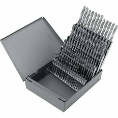 Chicago-Latrobe - 0.04 to 0.228", 118° Point, Bright Finish, High Speed Steel Screw Machine Length Drill Bit Set - Americas Industrial Supply