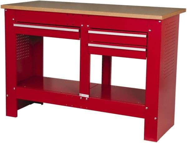 Value Collection - 54 Wide x 23-1/8" Deep x 37-1/4" High, Fiberboard Workbench - Straight Edge, Fixed Legs - Americas Industrial Supply