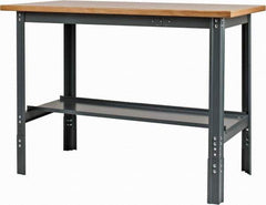 Value Collection - 48 Wide x 24" Deep x 29" High, Flakeboard Workbench - Comfort Edge, Adjustable Height Legs - Americas Industrial Supply