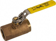 Apollo - 1" Pipe, Standard Port, Bronze Standard Ball Valve - 2 Piece, NPT Ends, Locking Lever Handle, 600 WOG, 150 WSP - Americas Industrial Supply