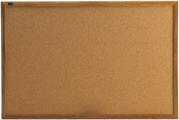 Quartet - 36" Wide x 24" High Open Cork Bulletin Board - Natural (Color) - Americas Industrial Supply