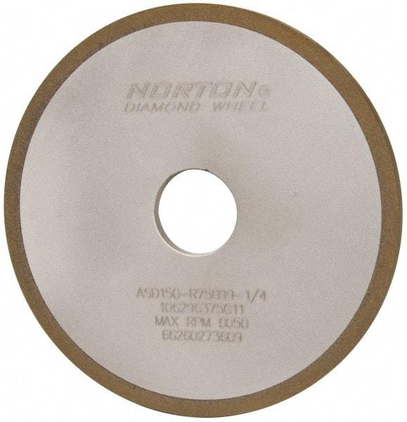 Norton - 6" Diam x 1-1/4" Hole x 1/4" Thick, 150 Grit Surface Grinding Wheel - Diamond, Type 1A1, Very Fine Grade, Resinoid Bond - Americas Industrial Supply