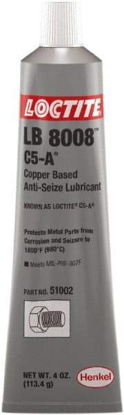 Loctite - 4 oz Tube Anti-Seize Lubricant - Copper, 1,800°F, Copper - Americas Industrial Supply