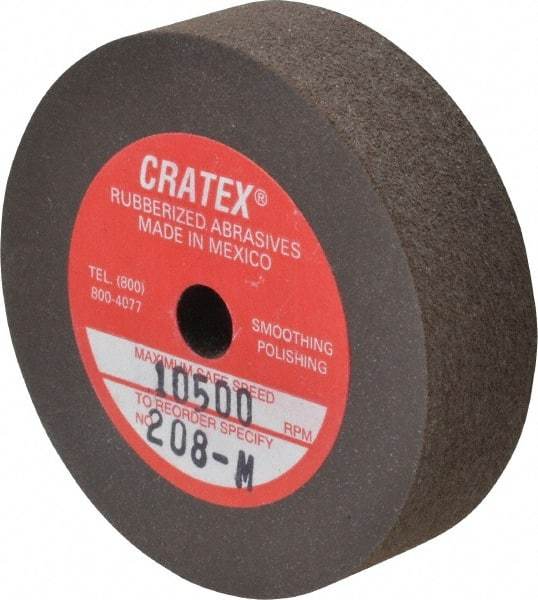 Cratex - 2" Diam x 1/4" Hole x 1/2" Thick, Surface Grinding Wheel - Silicon Carbide, Medium Grade, 10,500 Max RPM, Rubber Bond, No Recess - Americas Industrial Supply