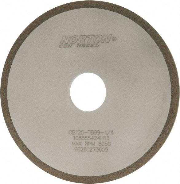 Norton - 6" Diam x 1-1/4" Hole x 1/4" Thick, 120 Grit Surface Grinding Wheel - CBN, Type 1A1, Fine Grade, Resinoid Bond - Americas Industrial Supply