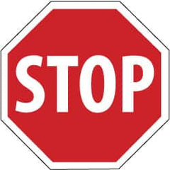 NMC - "Stop", 24" Wide x 24" High, Aluminum Stop & Yield Signs - 0.08" Thick, White on Red, High Intensity Reflectivity, Octagon, Post Mount - Americas Industrial Supply