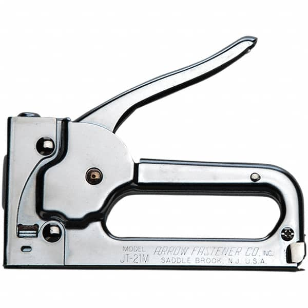 Arrow - Manual Staple Gun - Chrome Plated Steel - Americas Industrial Supply