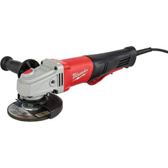 Milwaukee Tool - 5" Wheel Diam, 12,000 RPM, Corded Angle & Disc Grinder - 5/8-11 Spindle, 120 Volts, 11 Amps, Front Exhaust - Americas Industrial Supply