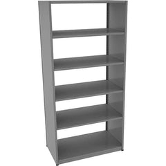 Tennsco - 6 Shelf Starter Open Steel Shelving - 42" Wide x 88" High x 24" Deep, Medium Gray - Americas Industrial Supply