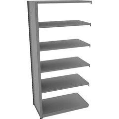 Tennsco - 6 Shelf Add-On Open Steel Shelving - 42" Wide x 88" High x 24" Deep, Medium Gray - Americas Industrial Supply