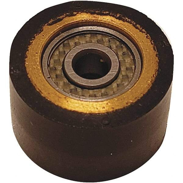 Dynabrade - 5/8" Wide Contact Arm & Wheel Assembly - 18" Belt Length, Crowned, Rubber, 70" Contact Wheel Diam - Americas Industrial Supply