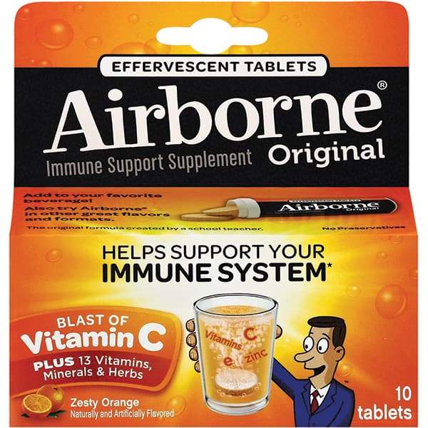 Airborne - Orange Flavor Immune Support Tablets - Vitamins/Supplements - Americas Industrial Supply