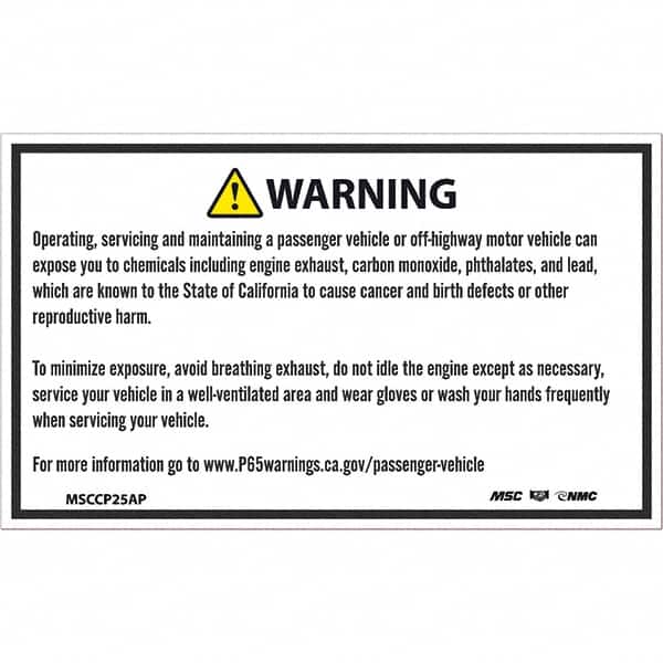 NMC - Safety & Facility Labels Message Type: Hazardous Materials Header: WARNING - Americas Industrial Supply