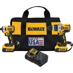 DeWALT - 20 Volt Cordless Tool Combination Kit - Includes Hammerdrill & Impact Driver, Lithium-Ion Battery Included - Americas Industrial Supply