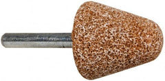 Norton - 1-1/4" Head Diam x 1-1/4" Thickness, A4, Tree End, Aluminum Oxide Mounted Point - Brown, Coarse Grade - Americas Industrial Supply