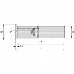 Kennametal - 1-1/2" Bore Diam, 2" Shank Diam, Boring Bar Sleeve - 8.157" OAL, 152mm Bore Depth - Exact Industrial Supply