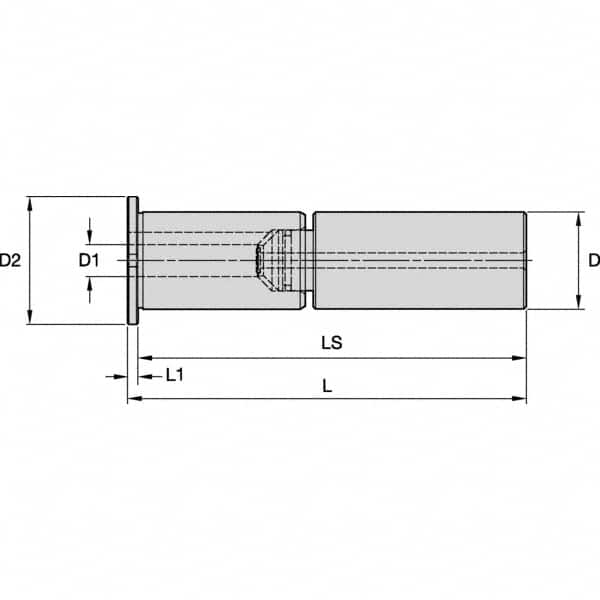 Kennametal - 2" Bore Diam, 3" Shank Diam, Boring Bar Sleeve - 12" OAL, 8" Bore Depth - Exact Industrial Supply