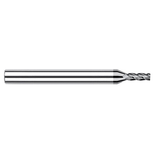 Diamond End Mills for Non-Ferrous Materials - CVD Diamond - 0.0620″ (1/16″) Cutter Diameter × 0.0100″ Radius × 0.1860″ Length of Cut Carbide Corner Radius End Mill, 4 Flutes, CVD Diamond Coated - Exact Industrial Supply
