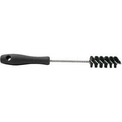 Brush Research Mfg. - 1/2" Diam Helical Nylon Tube Brush - Single Spiral, 0.005" Filament Diam, 2-1/2" Brush Length, 10-1/2" OAL, 0.168" Diam Plastic Handle Shank - Americas Industrial Supply