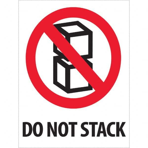 Shipping & DOT Label: ″Do Not Stack″, Rectangle, 4″ Wide, 3″ High Paper, Semi-Gloss