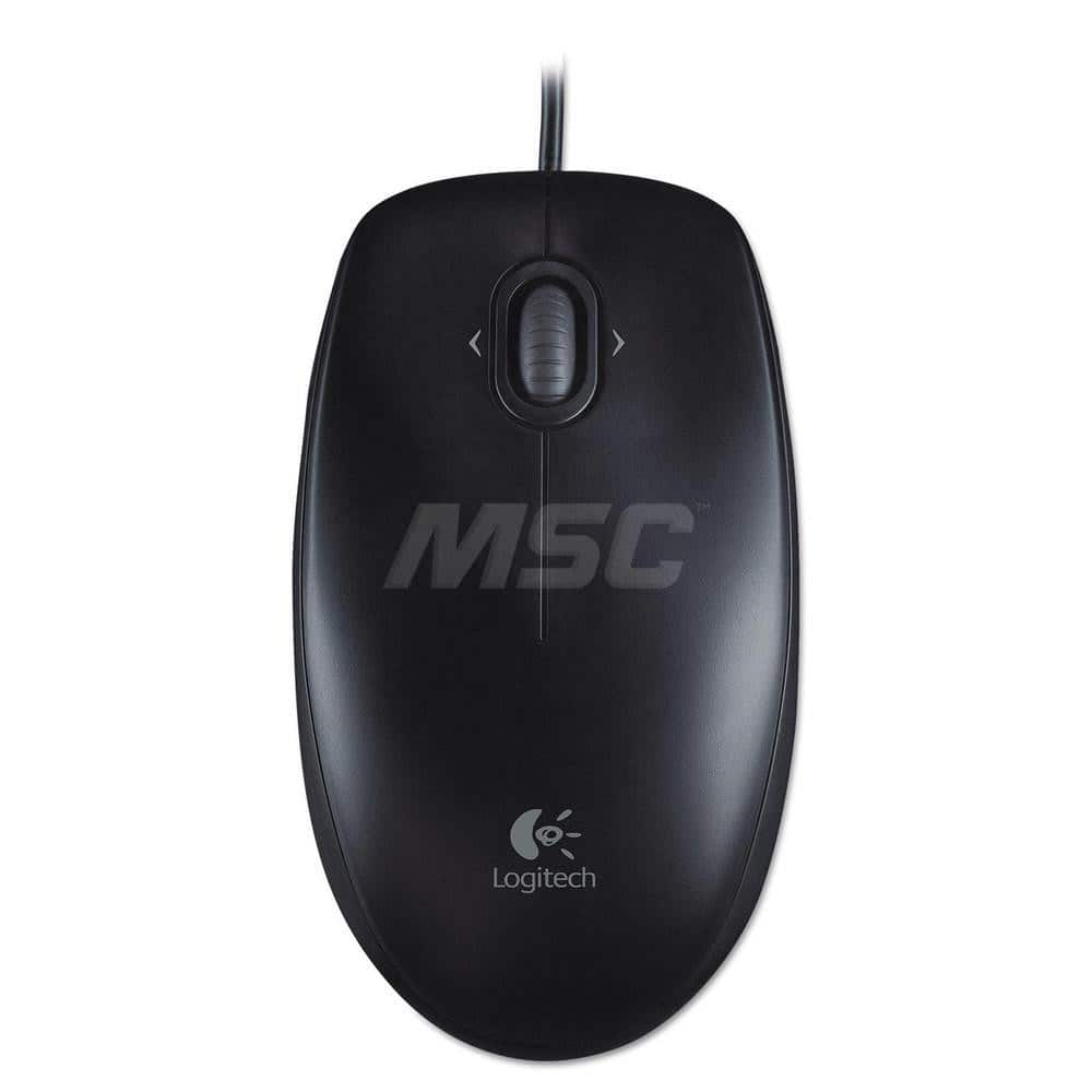 Logitech - Office Machine Supplies & Accessories; Office Machine/Equipment Accessory Type: Corded Optical Mouse ; For Use With: Computer ; Contents: User Documentation ; Color: Black - Exact Industrial Supply