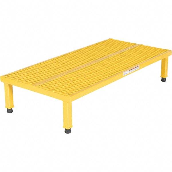 Vestil - 9" High x 24" Wide x 48" Deep, Yellow Step Stand - Steel, 500 Lb Capacity - Americas Industrial Supply