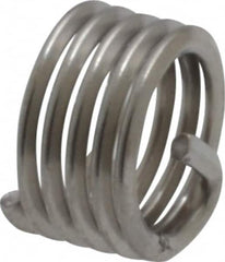 Recoil - 1/4-28 UNF, 1/4" OAL, Free Running Helical Insert - 5 Free Coils, Tanged, Stainless Steel, Bright Finish, 1D Insert Length - Exact Industrial Supply