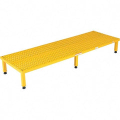 Vestil - 9" High x 24" Wide x 72" Deep, Yellow Step Stand - Steel, 500 Lb Capacity - Americas Industrial Supply