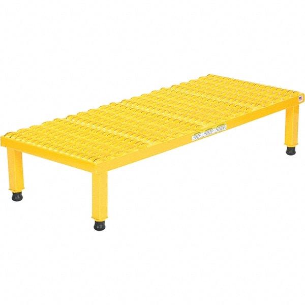 Vestil - 9" High x 19" Wide x 48" Deep, Yellow Step Stand - Steel, 500 Lb Capacity - Americas Industrial Supply