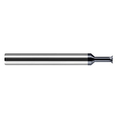 Chamfer Cutters - 0.0550″ Head Diameter × 0.0100″ LOC × 0.1560″ (5/32″) Neck Length × 45° per side Carbide Back Chamfer Cutter, 4 Flutes, AlTiN Coated