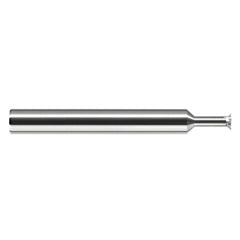 Chamfer Cutters - 0.1150″ Head Diameter × 0.0200″ LOC × 0.3750″ (3/8″) Neck Length × 45° per side Carbide Back Chamfer Cutter, 4 Flutes - Exact Industrial Supply